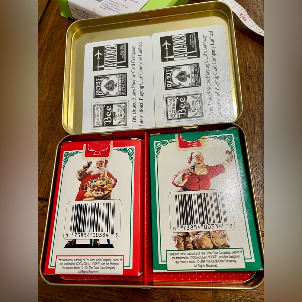 1994 Christmas Santa Playing Cards by Coca Cola. NIB.2 Different Decks of Cards